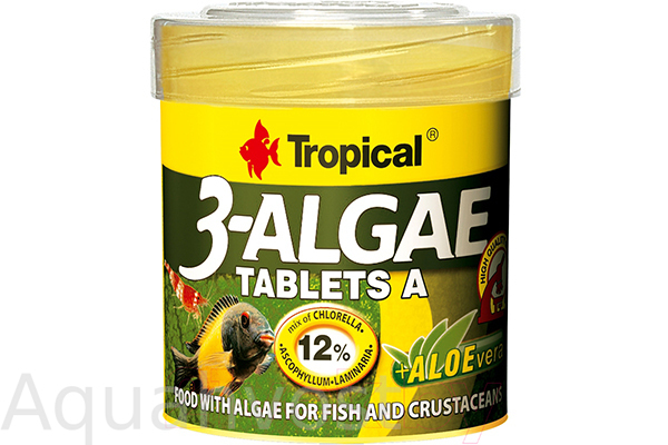 Tropical 3-Algae Tablets A корм с водорослями для пресноводных и морских рыб 50 мл