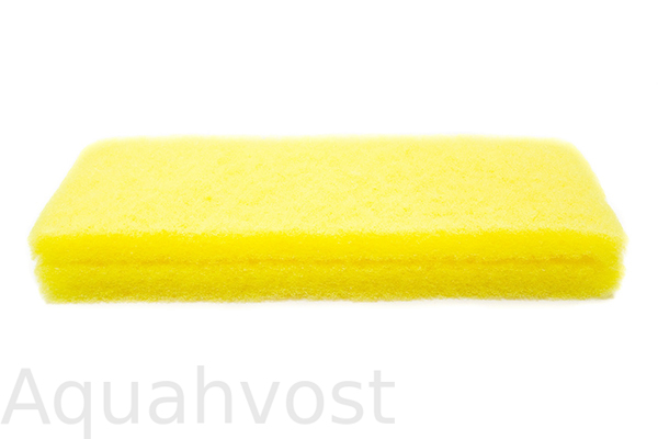 Фильтрующий материал синтепон мелкопористый, тонкой очистки, губка-пластина 32х12х2.5 см жёлтый