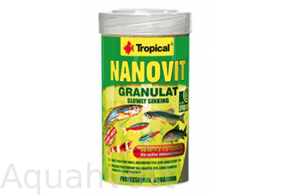 Tropical Nanovit Granulat oсновной корм для небольших аквариумных рыбок 100 мл