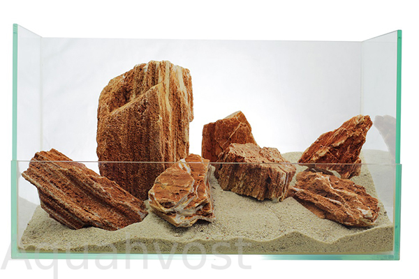 Камни GLOXY "Красный утес" разных размеров, 1 кг