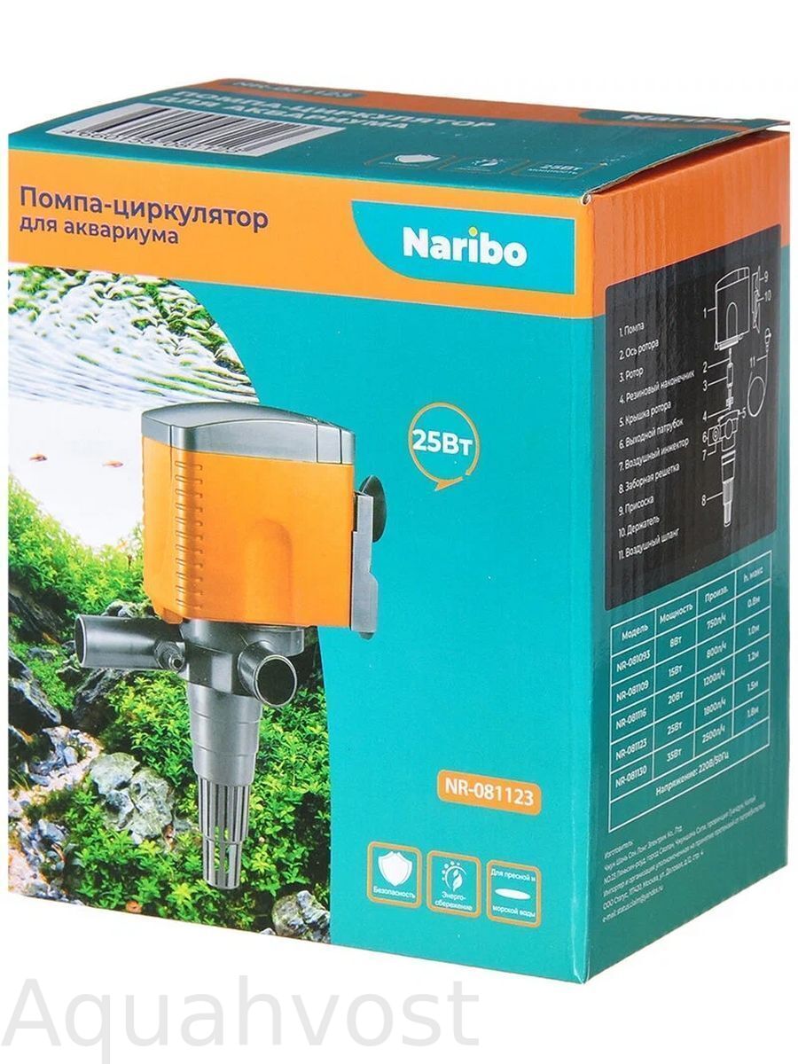 Помпа-циркулятор Naribo 25Вт, 1800л/ч, h.max 1,5м